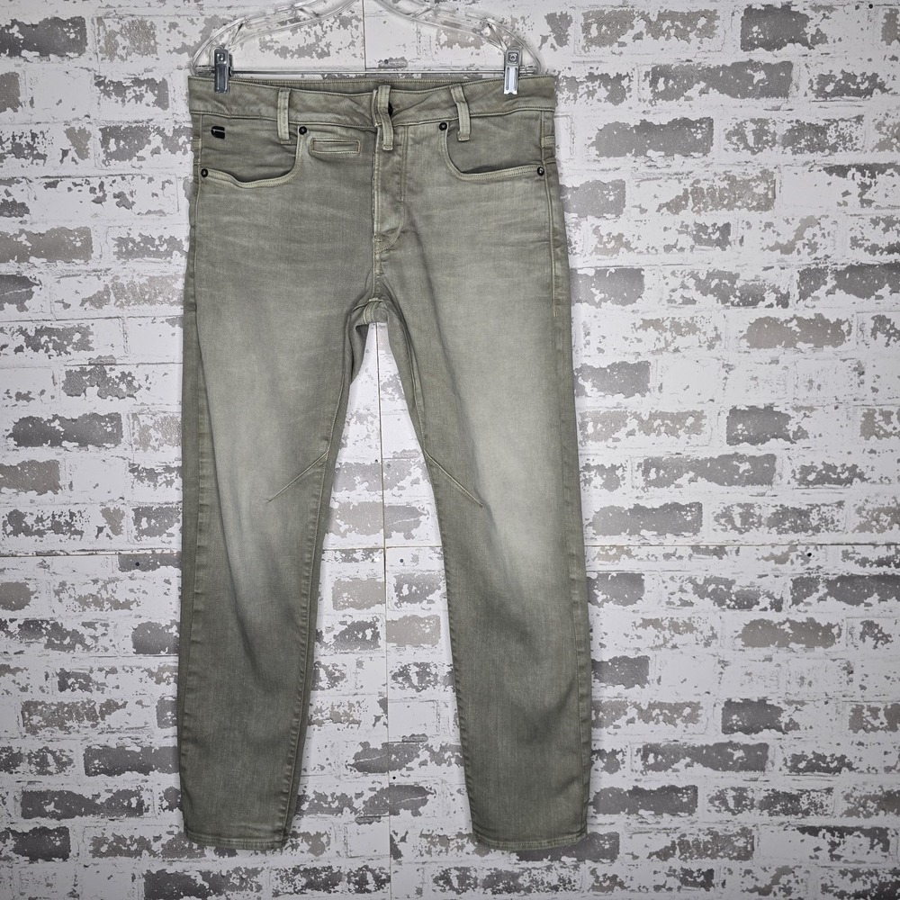 G Star Raw Jeans Men 32x30 Gray D-Staq 5 Pocket Slim Fit Straight Leg Button Fly